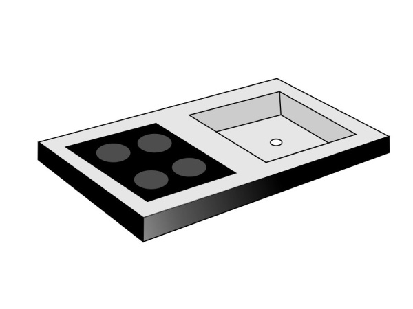 установка мойки или варочной панели